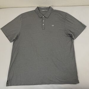 Travis Matthew Polo Shirt Men 3XL XXXL Gray Pima Cotton Stretch Golf Performance